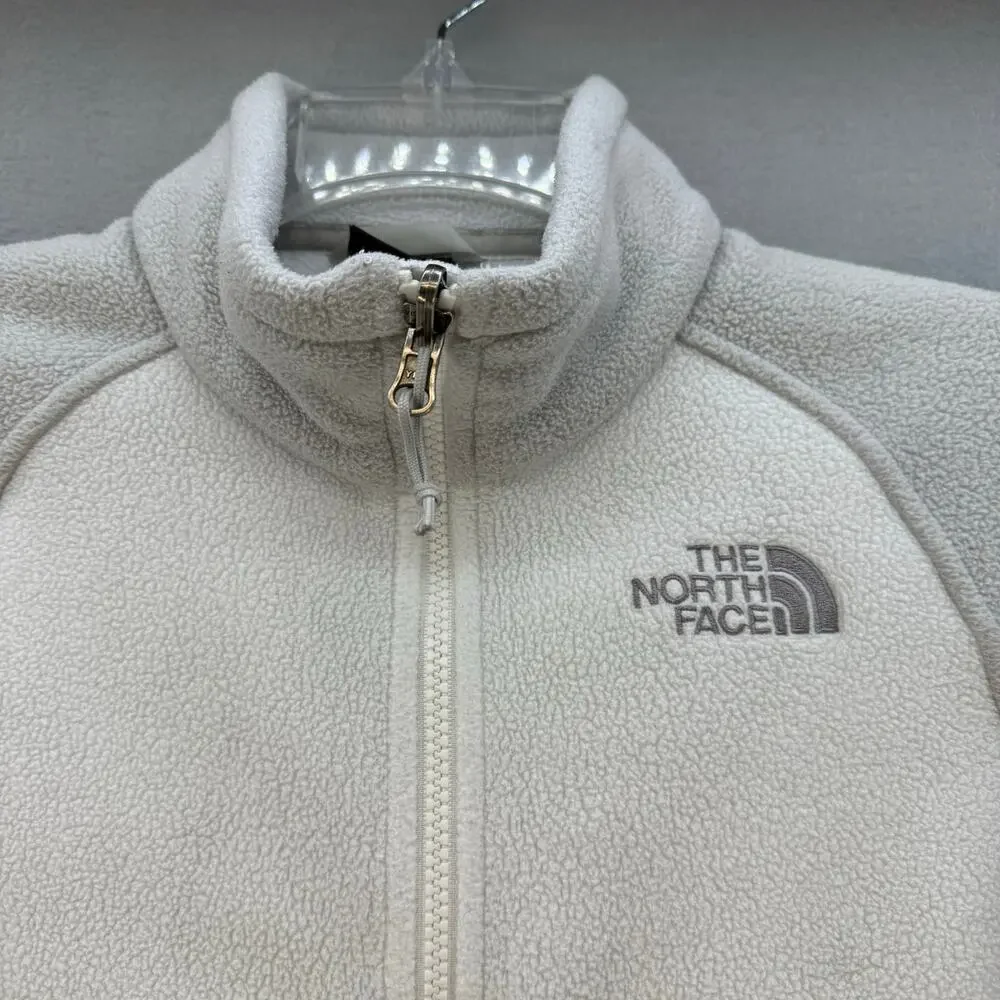 The North Face Fleece Jacket Women's Size S/P White Grey Casual Outerwear Preppy - Picture 3 of 14